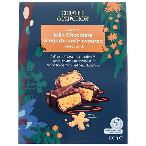 Front shot 2, Gourmet Honeycomb Milk Chocolate Gingerbread 100g