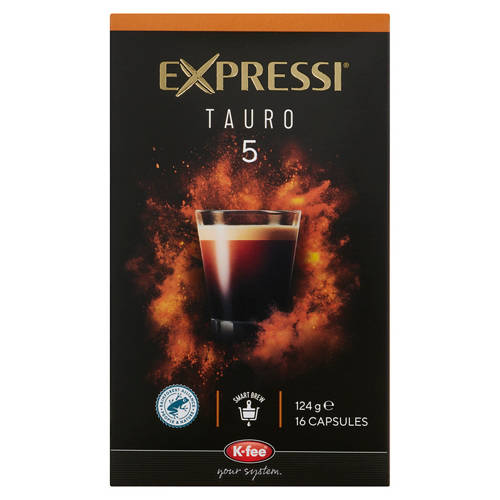 Front shot 2, Coffee Capsules Tauro 16 Pack 124g