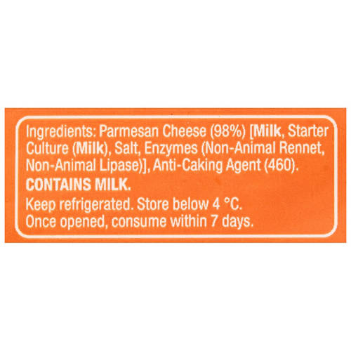 Ingredients 1, Shredded Parmesan Cheese 250g