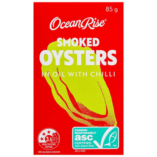 Front shot 2, Smoked Oysters in Chilli Oil 85g
