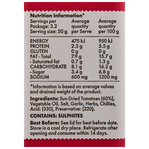 Nutrients 1, Sundried Tomatoes 270g
