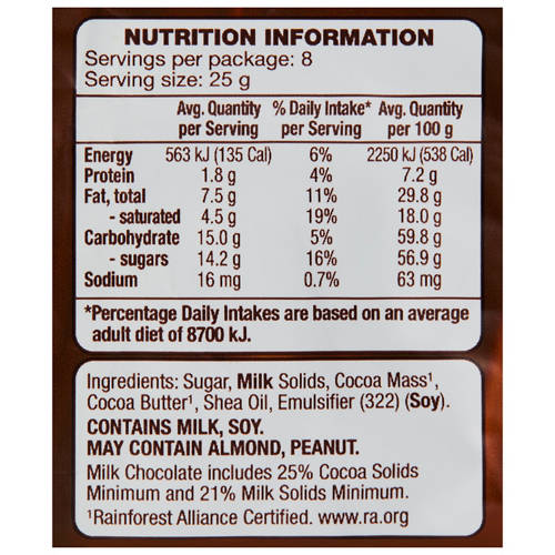 Nutrients 1, Milk Chocolate Baking Bits 200g