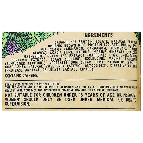 Ingredients 1, Plant Protein Chai 1kg