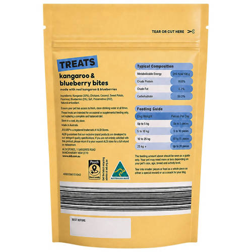 Front shot 2, Kangaroo and Blueberry Bites 100g