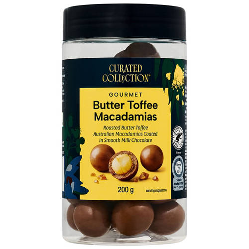 Front shot 2, Gourmet Butter Toffee Macadamia Chocolate Nuts 200g