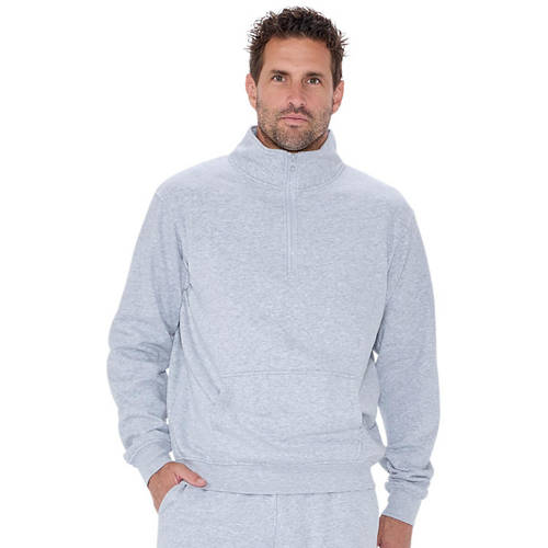 Men's Fitness Sweat Top Grey Melange Product Image Front shot 01