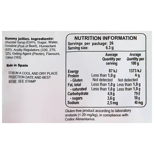 Nutrients 1, Fini Jelly Kisses 165g