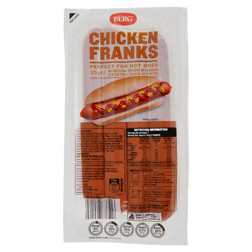 Chicken Franks 375g Product Image Front shot 01