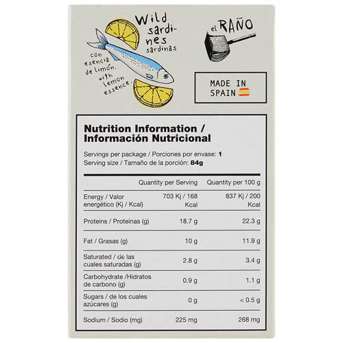 Nutrients 1, Sardines 120g