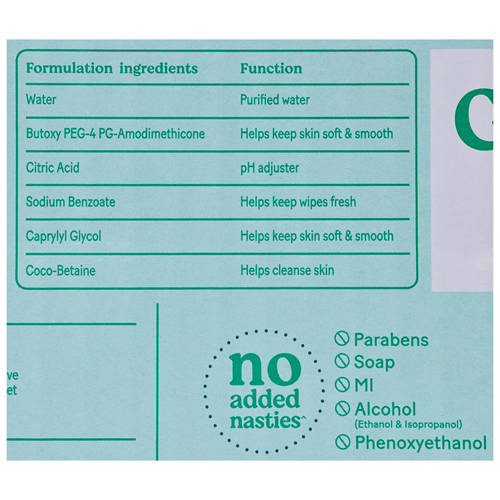 Ingredients 1, Baby Wipes Fragrance Free 400 Pack