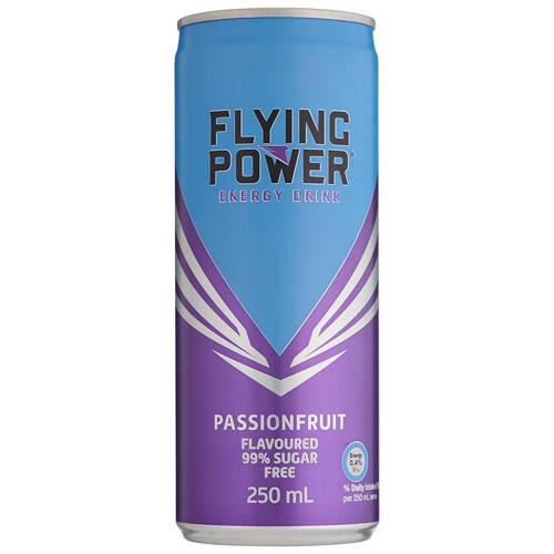 Front shot 3, Sugar Free Passionfruit Energy Drink 4 Pack 250ml