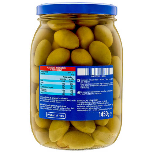 Front shot 3, Bella di Cerignola Green Olives 1.45kg