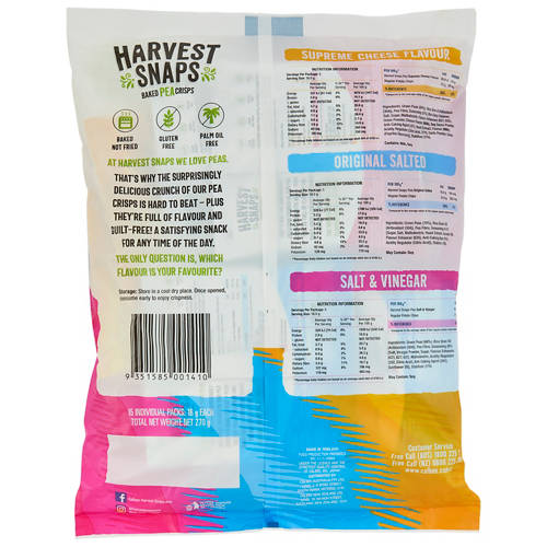 Front shot 2, Baked Pea Crisps 15 Packs 270g