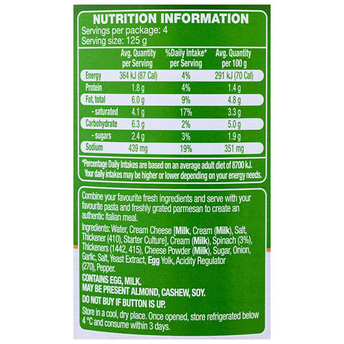 Nutrients 1, Pasta Bake Creamy Tuna Sauce 500g
