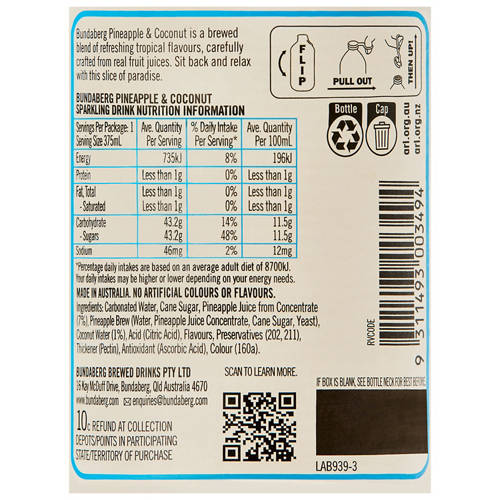 Nutrients 1, Pine/Coconut 4 Pack 375ml