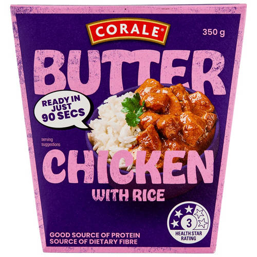 Front shot 2, Butter Chicken with Rice Meal Kit 350g