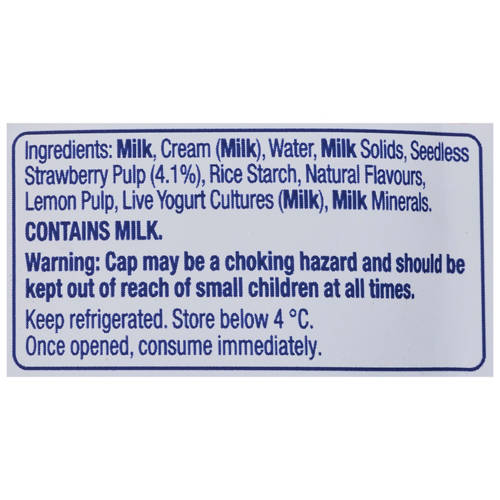 Ingredients 1, No Added Sugar Strawberry Yogurt Pouch 110g