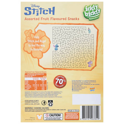 Front shot 3, Assorted Fruit Snacks Stitch 24 Pack 480g