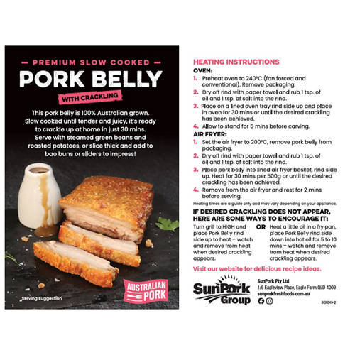 Front shot 2, Slow Cooked Pork Belly
