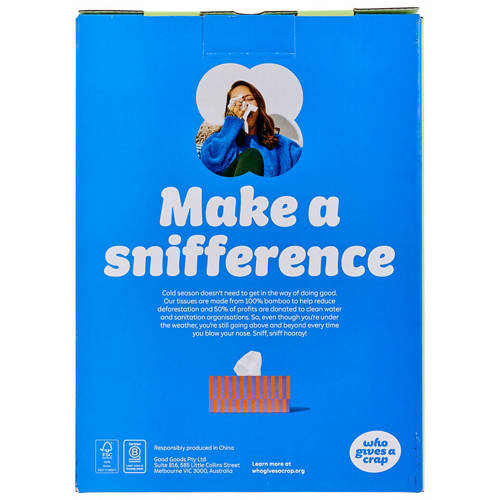 Front shot 4, Bamboo Facial Tissues Rectangle 3 x 140 Pack