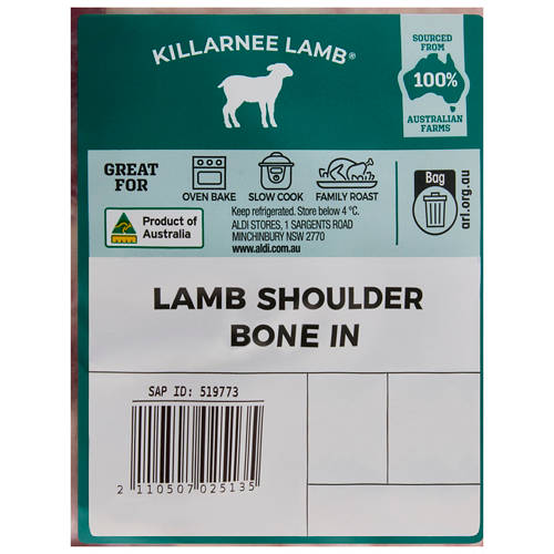 Ingredients 1, Lamb Shoulder Bone In