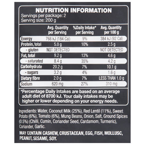 Nutrients 1, Coconut & Lentil Soup 400g