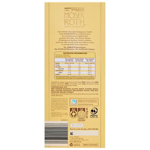 Front shot 2, Finest Madagascan Vanilla Chocolate 5 Pack 125g