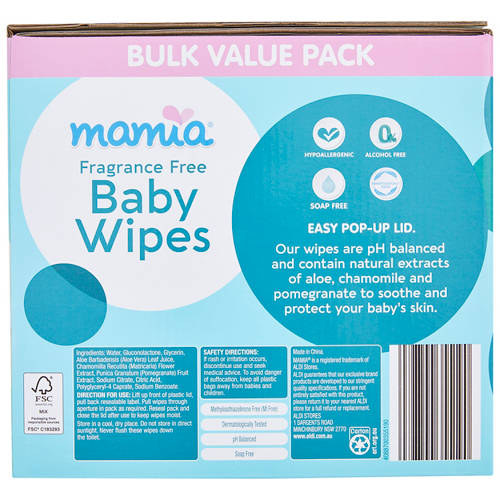 Front shot 3, Baby Wipes Fragrance Free 480 Pack