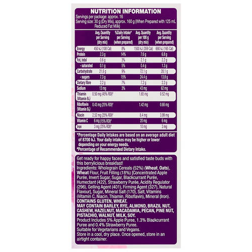 Nutrients 1, Fruity Bursts Cereal 500g