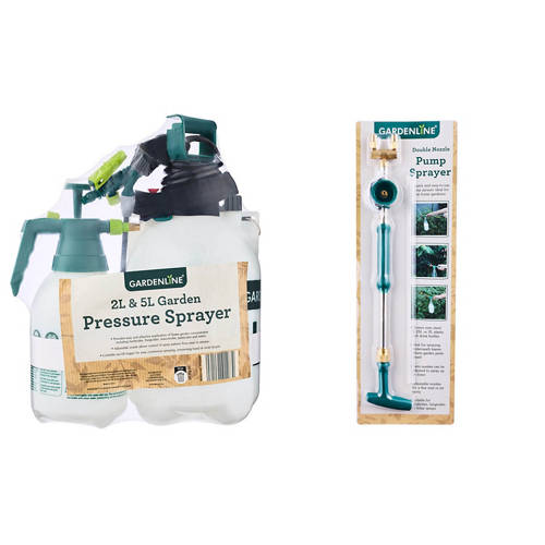 Group 1, 2L & 5L Pressure Spray Pack or Double Nozzle Pump Sprayer