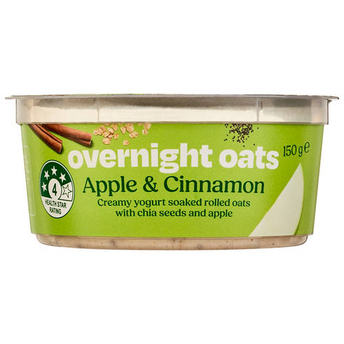 Front shot 2, Brooklea Overnight Oats Apple & Cinnamon 150g