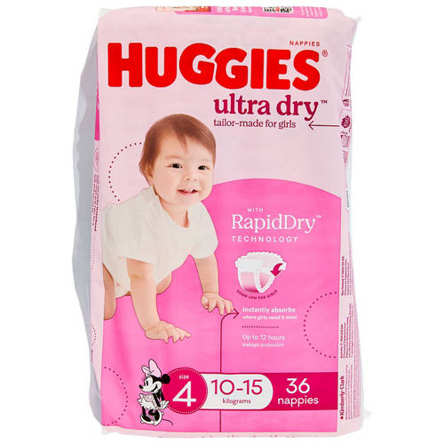 Front shot 2, Girls Size 4 Toddler Nappies 36 Pack
