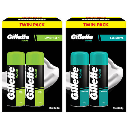 Group 1, Gillette Shaving Foam Value Twin Pack 333g - Sensitive