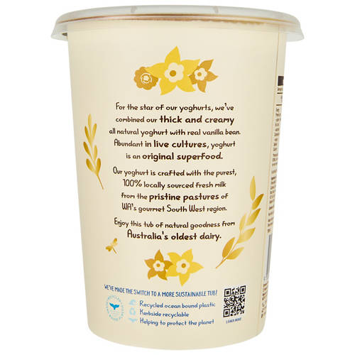 Front shot 3, Vanilla Bean Yogurt 1kg