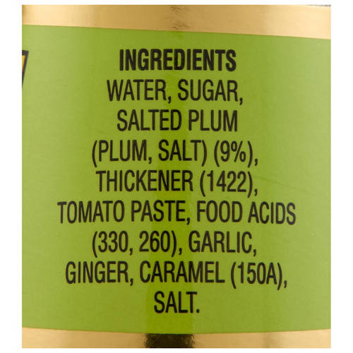 Ingredients 1, Plum Sauce 210ml