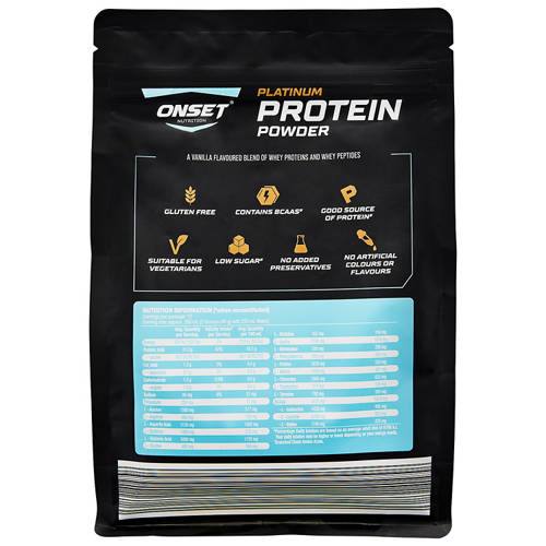 Front shot 2, Platinum Protein Powder Vanilla 500g