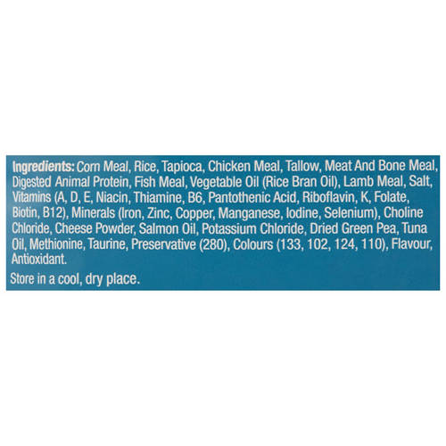 Ingredients 1, Gourmet Dry Cat Food 2kg - Seafood platter, Tuna, Vegetable and Prawn Flavour