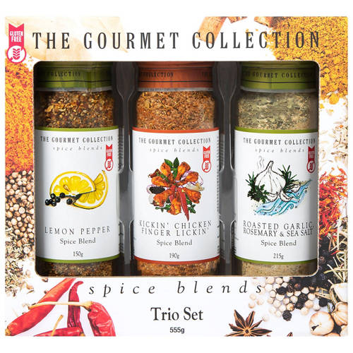 Front shot 1, Assorted Trio of Spice Pack 555g
