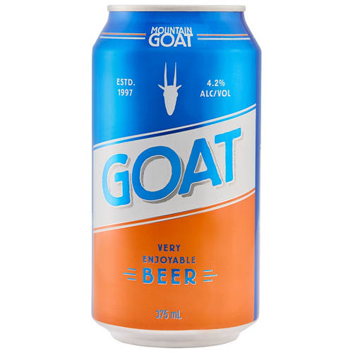 Front shot 3, Mountain Goat Very Enjoyable Beer 6 Pack 375ml