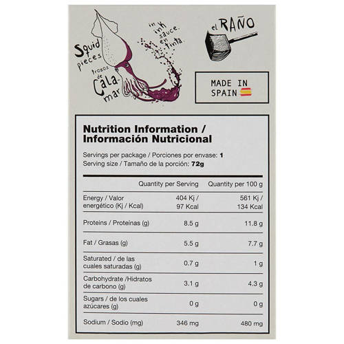 Nutrients 1, Squid 115g