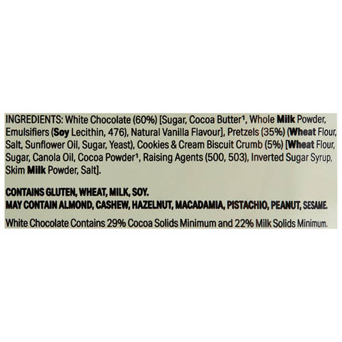 Ingredients 1, Cookie & Cream Pretzels 400g