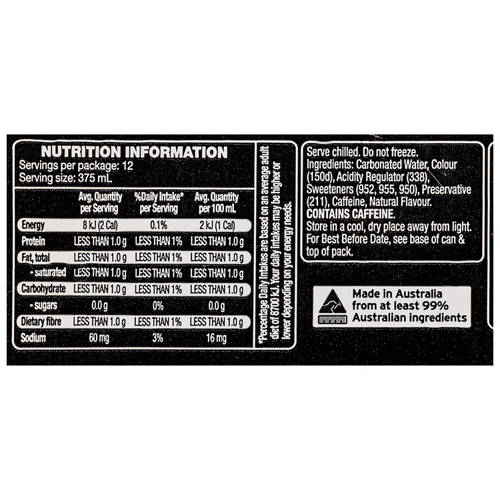 Ingredients 1, Cola Extreme 12 Pack 375ml