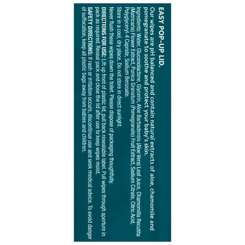Ingredients 1, Baby Wipes Fragrance Free 80 Pack