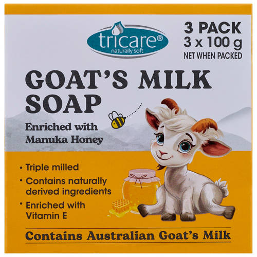 Front shot 2, Goat's Milk Soap 3 x 100g