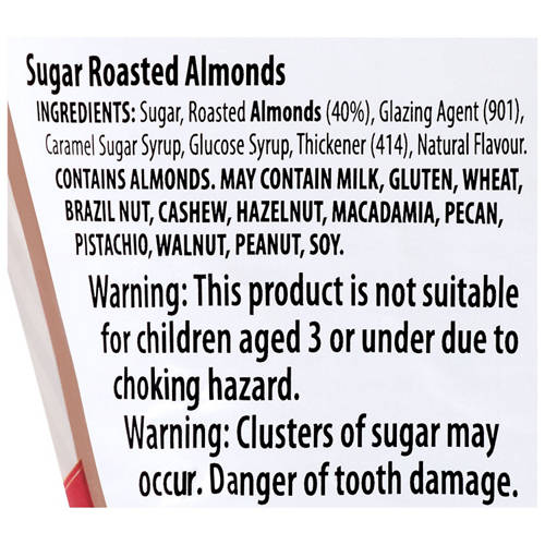 Ingredients 1, Sugar Coated Almonds 200g