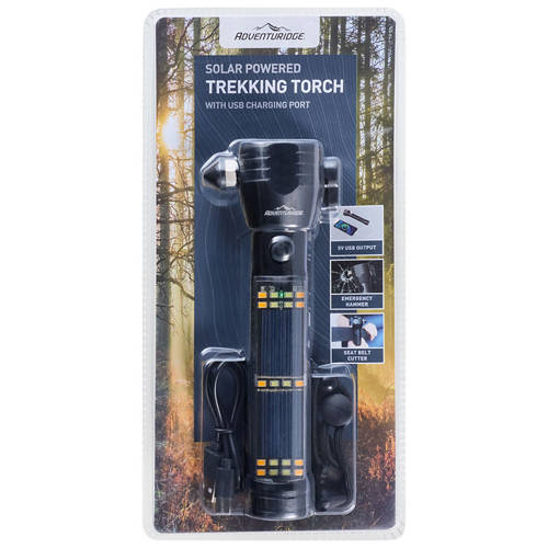 Front shot 2, Solar Powered Trekking Torch with USB Charger