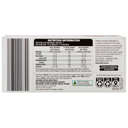 Front shot 3, Fig & Pumpkin Seed Crackers 100g