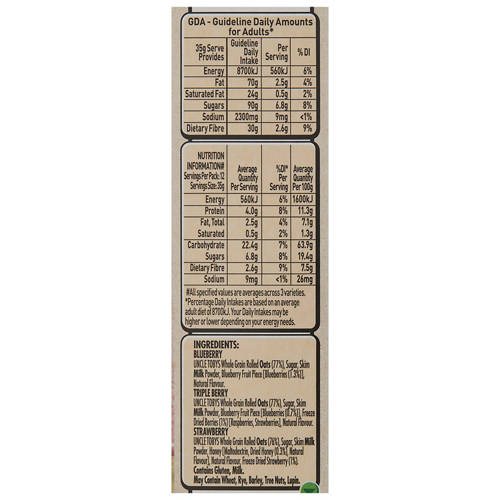 Nutrients 1, Quick Oat Sachets Berry Variety 12 Pack 420g