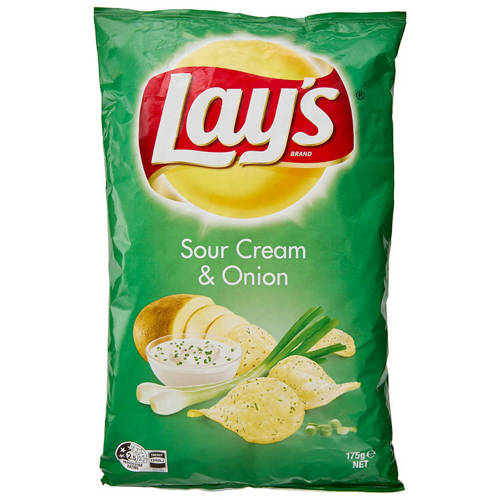 Sour Cream & Onion Chips 175g Product Image Front shot 01