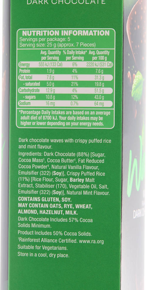 Nutrients 1, Dark Chocolate Waves Mint 125g